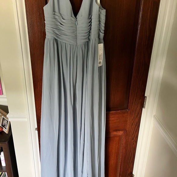 Azazie Yetta Maternity Bridesmaid Dress Dusty Blue - Picture 2 of 3